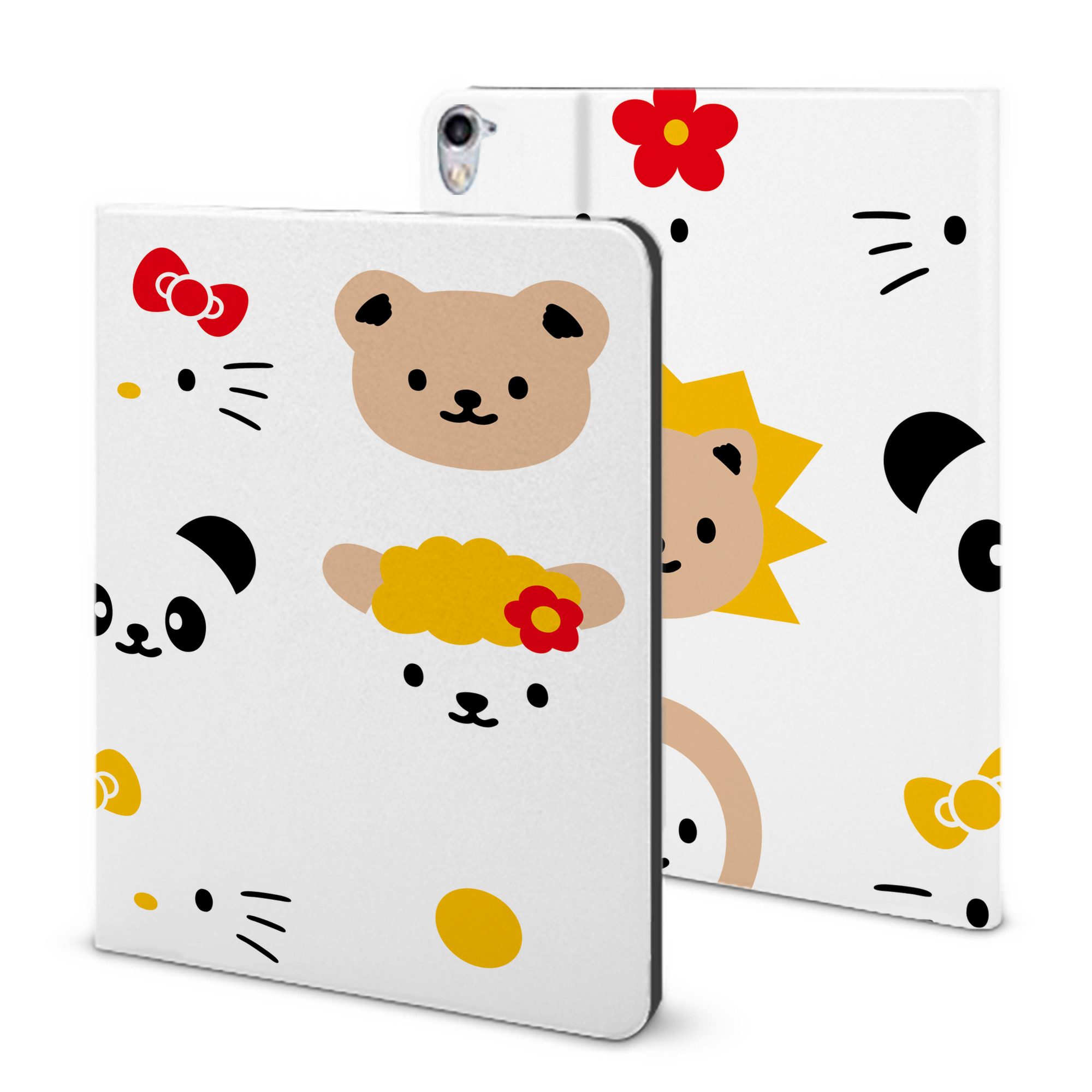 （画像用） Hello Kitty ハローキティ IPad ケース ブック型 PUレザー TPU 耐衝撃 軽量 薄型 ペン収納なし 全面保護 IPad 各モデル対応